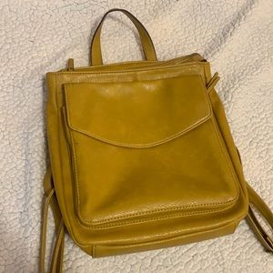 Yellow Leather Backpack